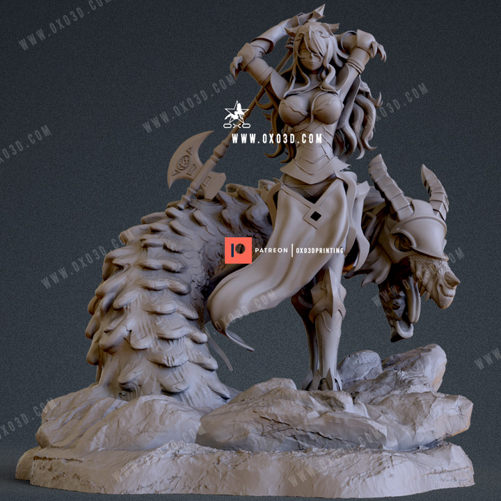   3D Print Camilla Flame Badge Silver Axe