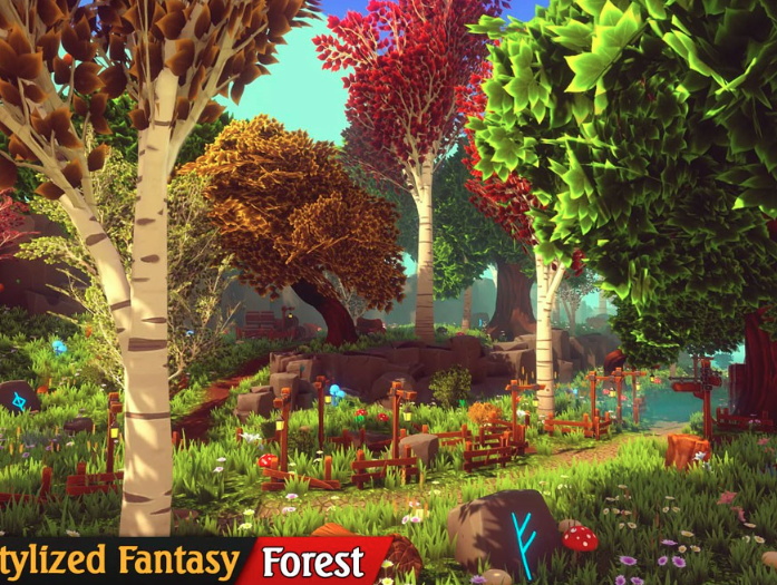 Unity3D森林场景资源包Stylized Fantasy - Forest Environment 第1张