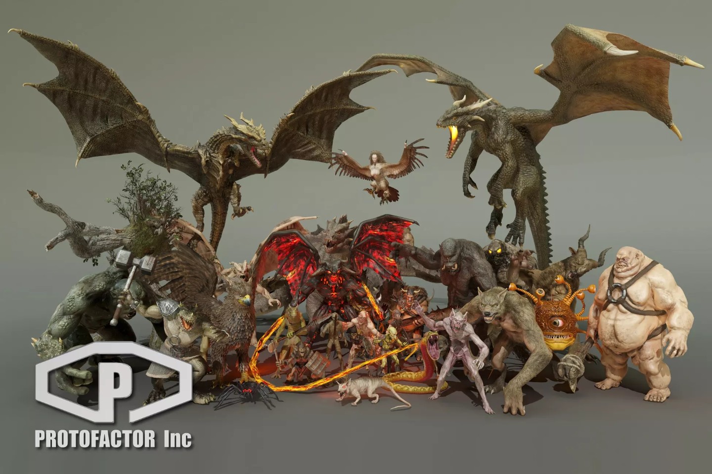 HEROIC FANTASY CREATURES FULL PACK Volume 1 2.3 unity怪物合集包 模型 骨骼动画 游戏引擎 unity unity资源包 第1张