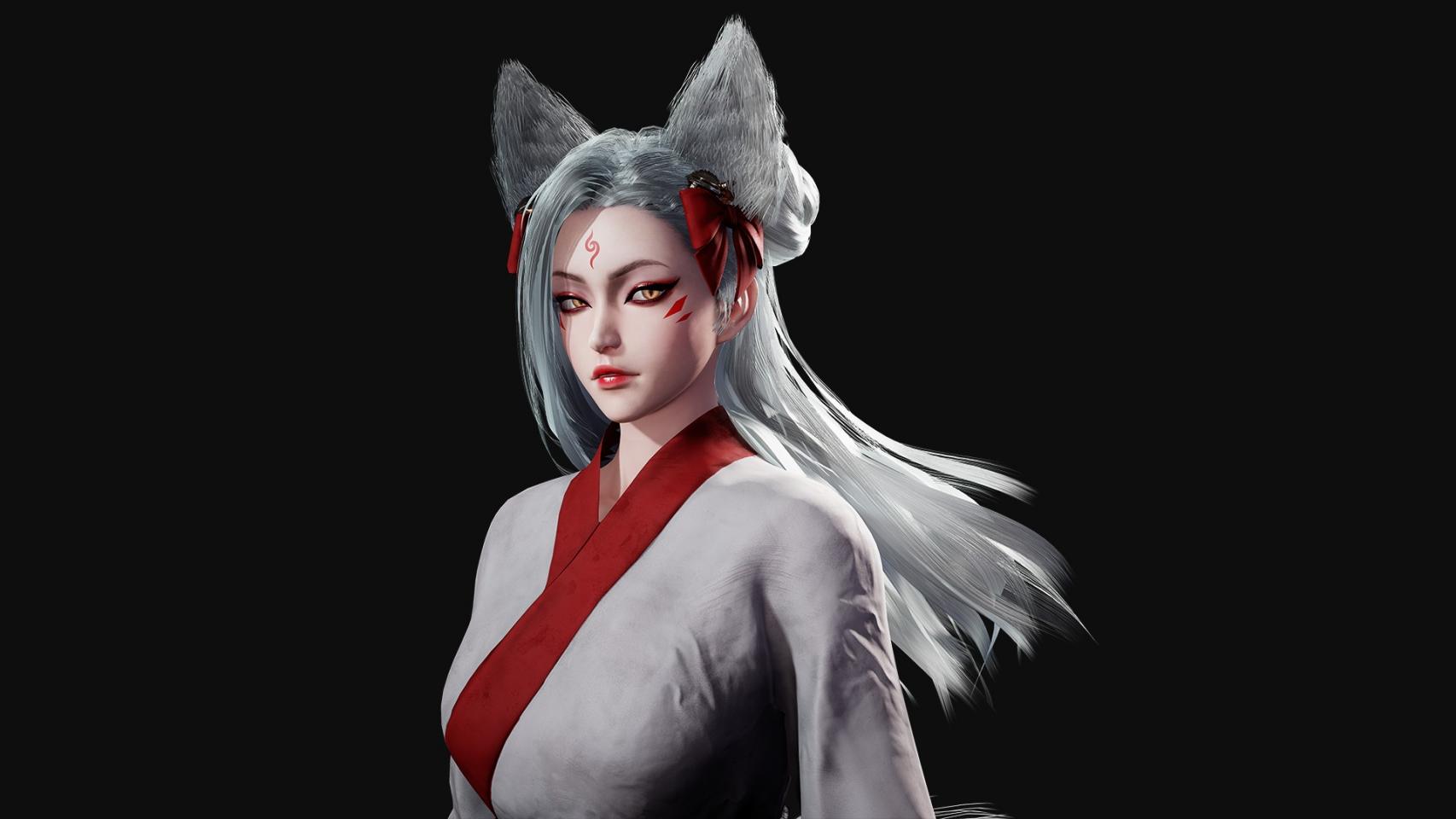 可爱的Kitsune的3D模型-虚幻引擎资源 骨骼动画 动画 游戏动画 虚幻引擎 第1张